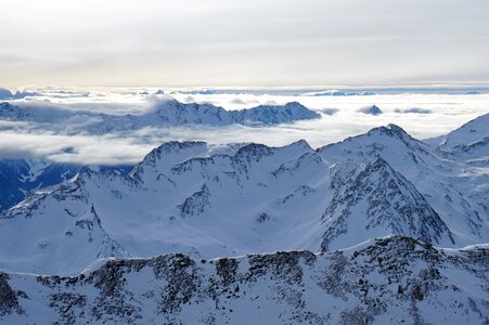 Panoramic ice mountain peak