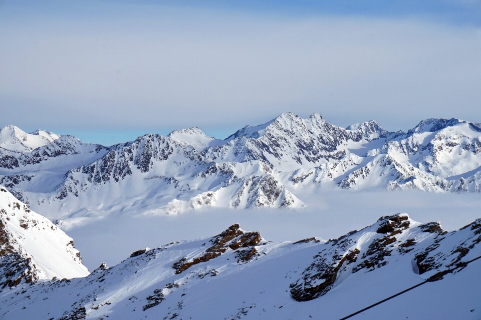 Panoramic ice mountain peak