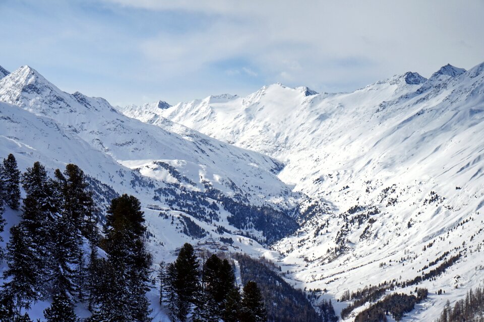 Panoramic ice mountain peak