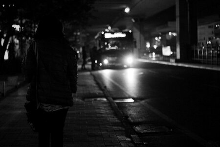 Road dark night photo