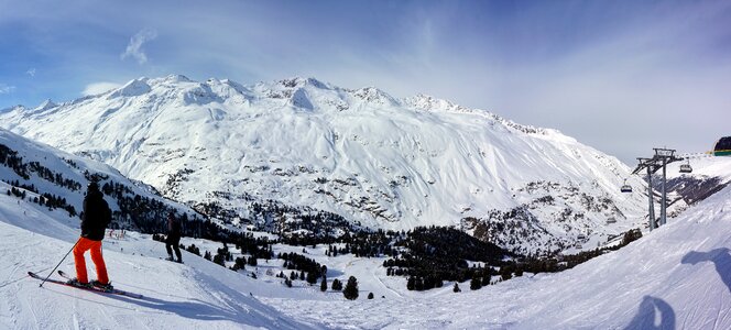 Panoramic ice mountain peak