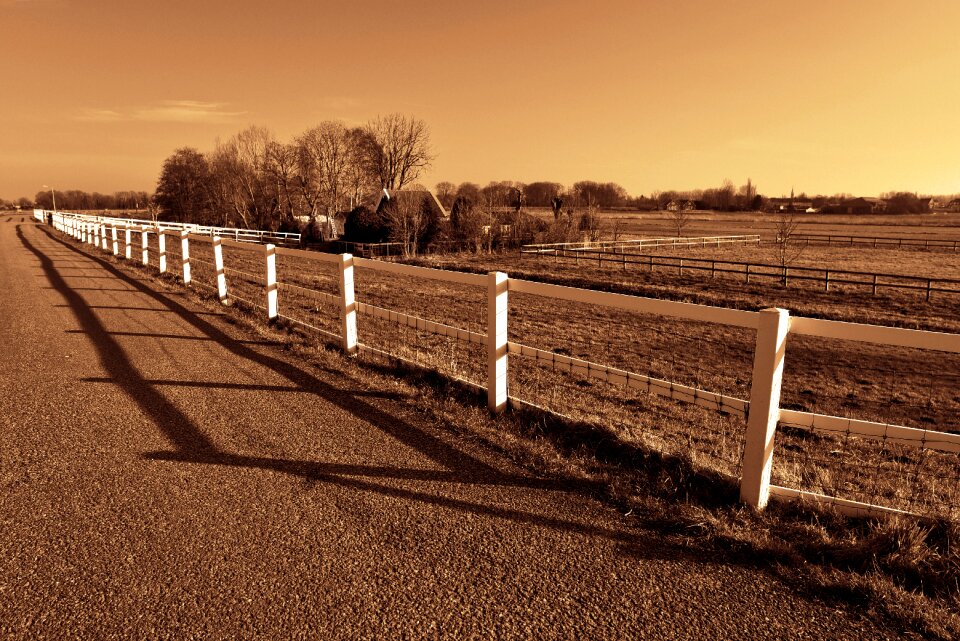 Farm house horizon landscape photo