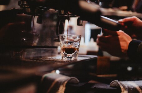 Espresso machine barista photo