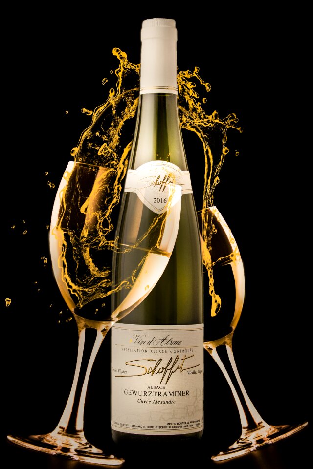 Bottle liquid white wine photo