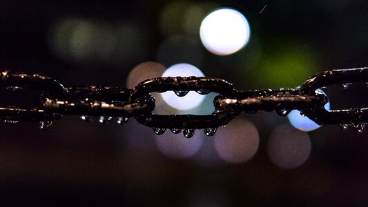 Chains links rain photo
