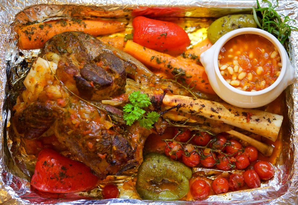 Vegetables white kidney bean christmas meal