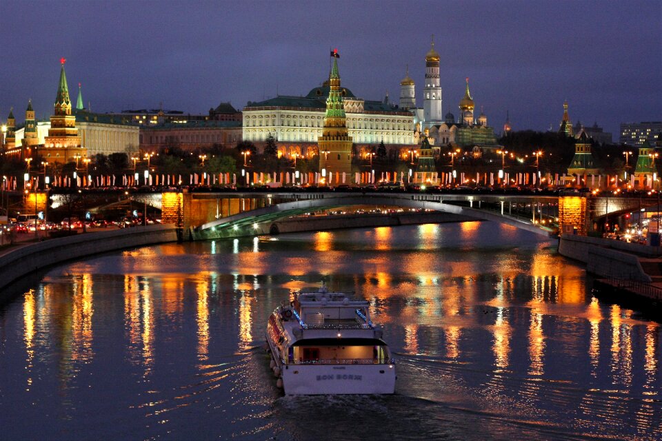 The urban landscape evening reflection