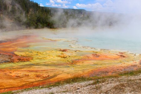 Landscape thermal spring yellowstone photo
