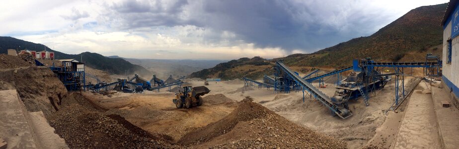 Machinery mine construction site