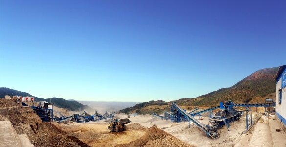 Machinery mine construction site