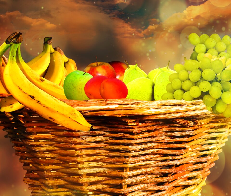 Fruit basket basket fruits photo