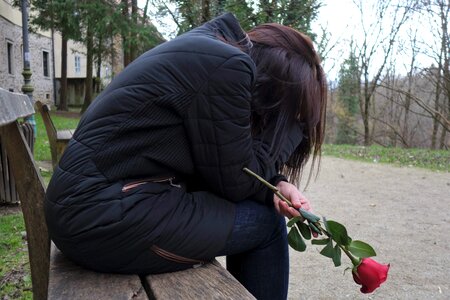 Depressive bench sitting photo