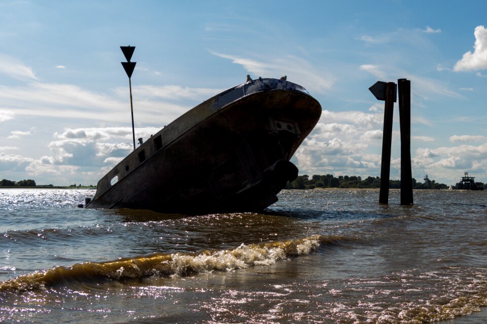 Beach old ship photo