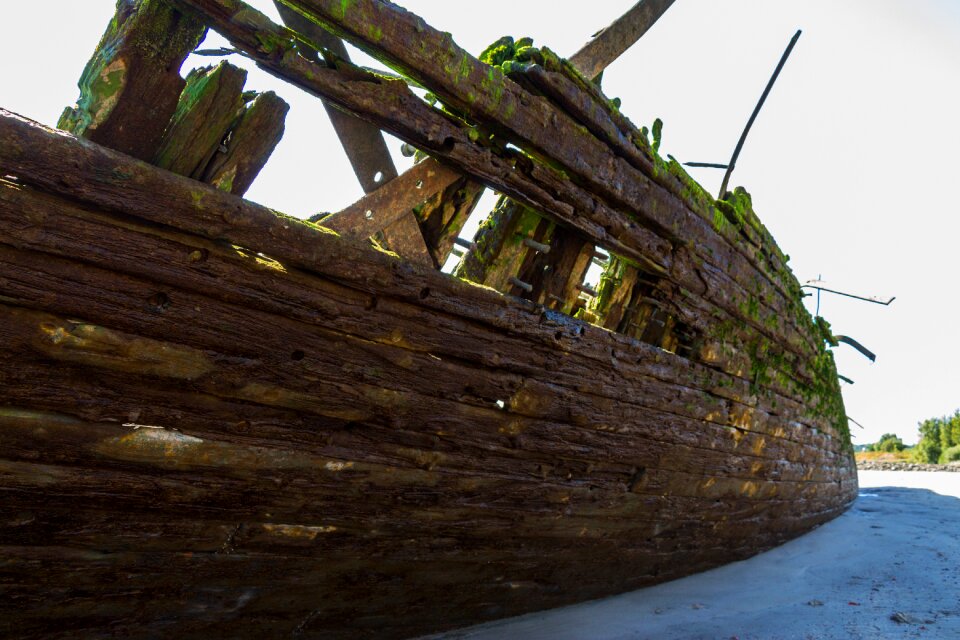 Beach old ship photo