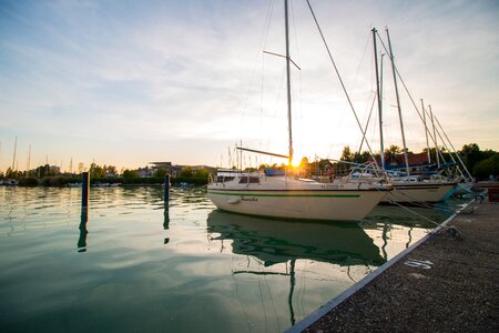 Yachts boats dock photo