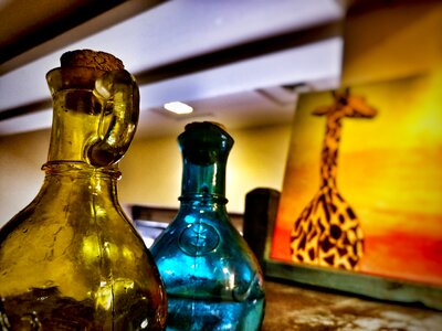 Glass bottle painting