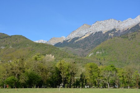 Blue sky spring landscape