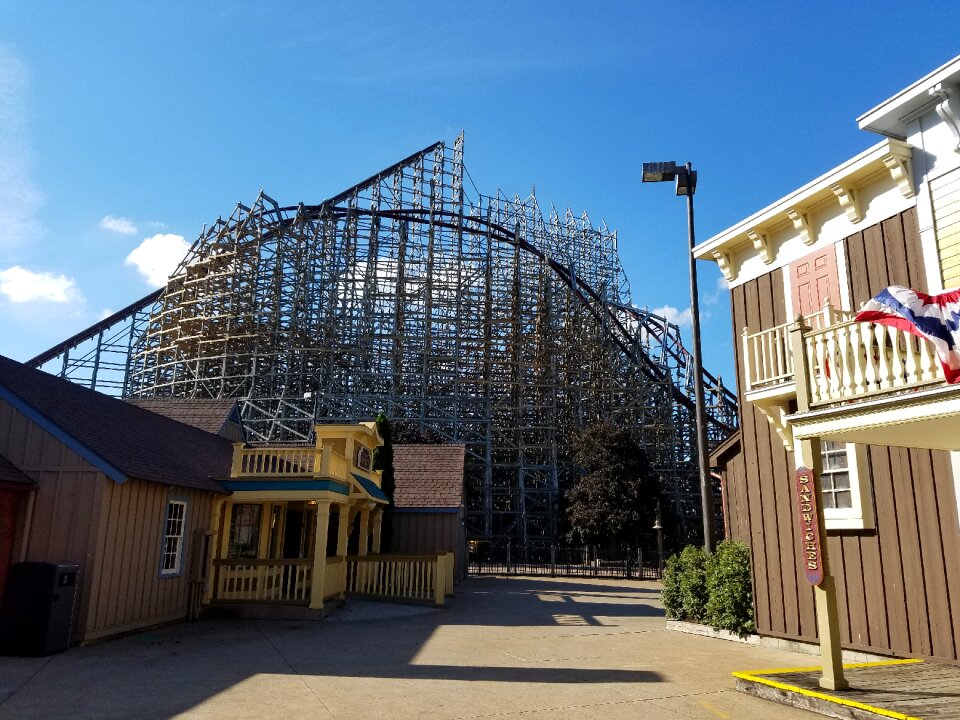 Summer amusement rollercoaster