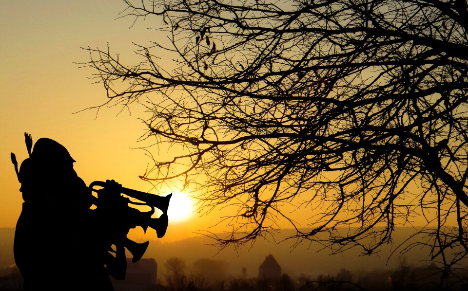 Silhouette dawn dusk