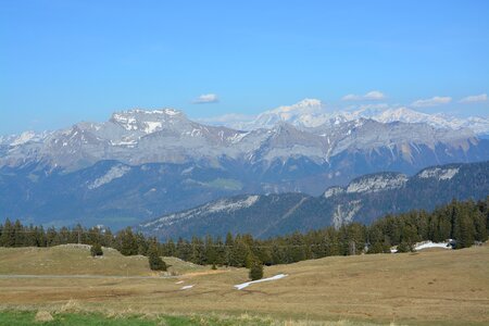 Summit mountain panorama photo