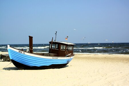 Sand ocean boat