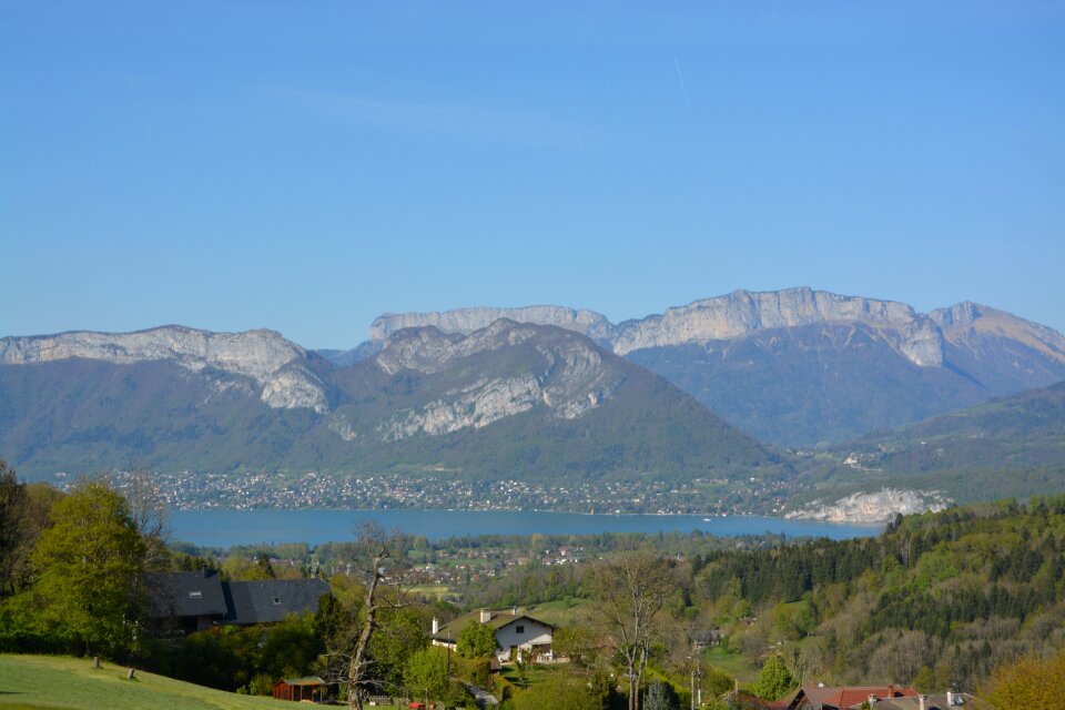 Mountain panoramic views annecy lake