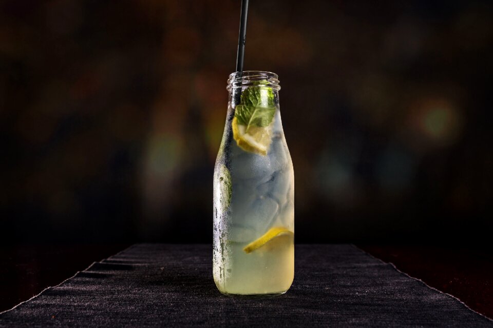 Glass drink cold