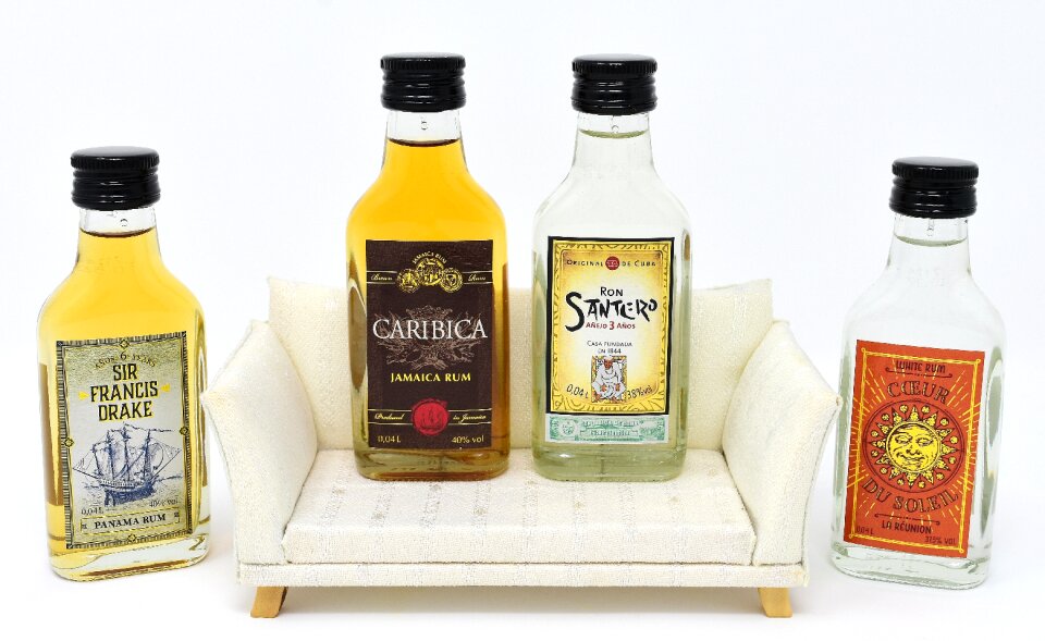 Alcohol bottles different origin
