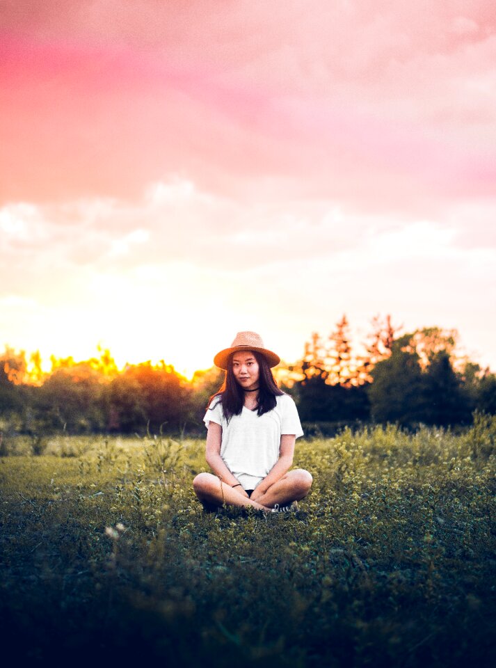 Outdoor people girl sitting