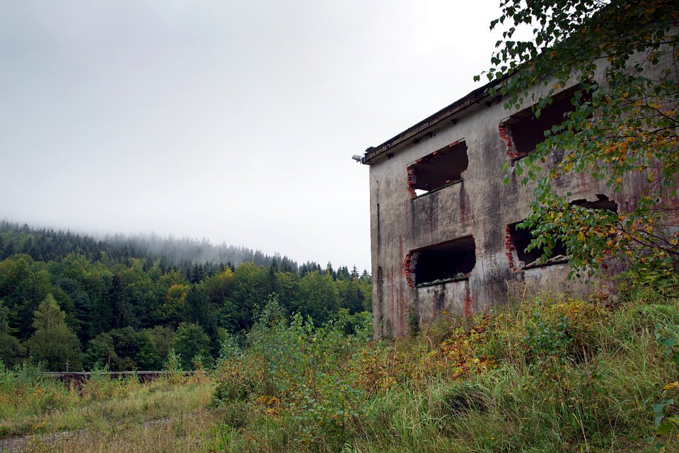 Abandoned destroyed architecture
