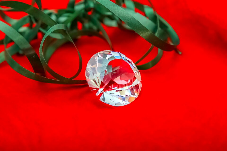 Diamond jewelry red background