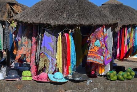 Flea market thatched roofs africa