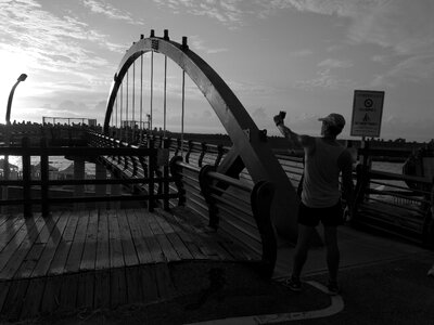 Mobile phone camera black and white sunrise