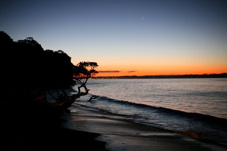 Sea evening cloudless photo