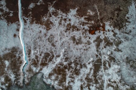 Freezing aerial view