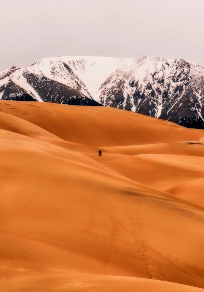 Mountains snow desert photo