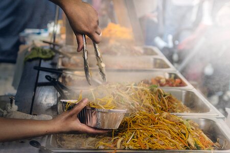 Vendor market pasta photo