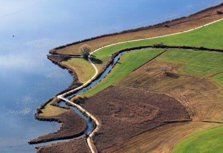 Reschensee aerial view italy