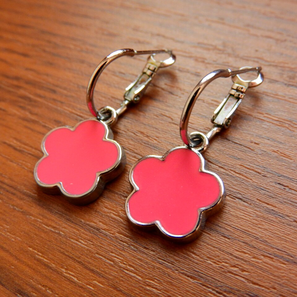 Sterling silver jewelry red earrings earrings floral