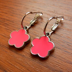 Sterling silver jewelry red earrings earrings floral