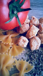 Tomato pasta soy textured