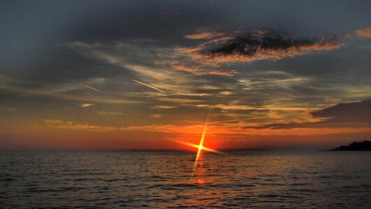 Summer sunset sea photo