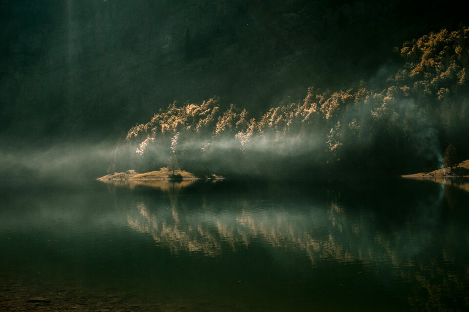 Lake water reflection photo