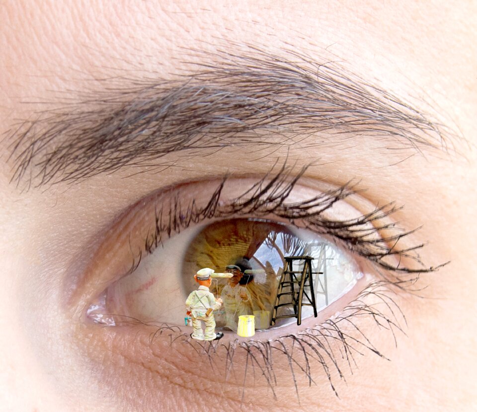 Eye painter painting