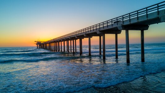 Sea water sunset photo