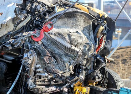Garbage transportation system wreck