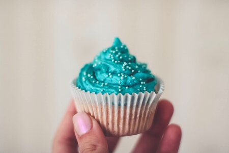 Cupcake icing blue photo