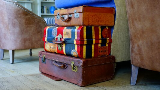 Suitcases luggage stack photo