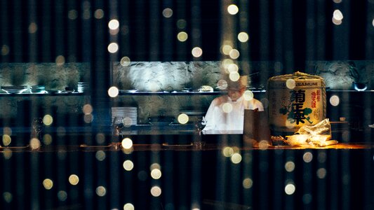 Bokeh asian restaurant