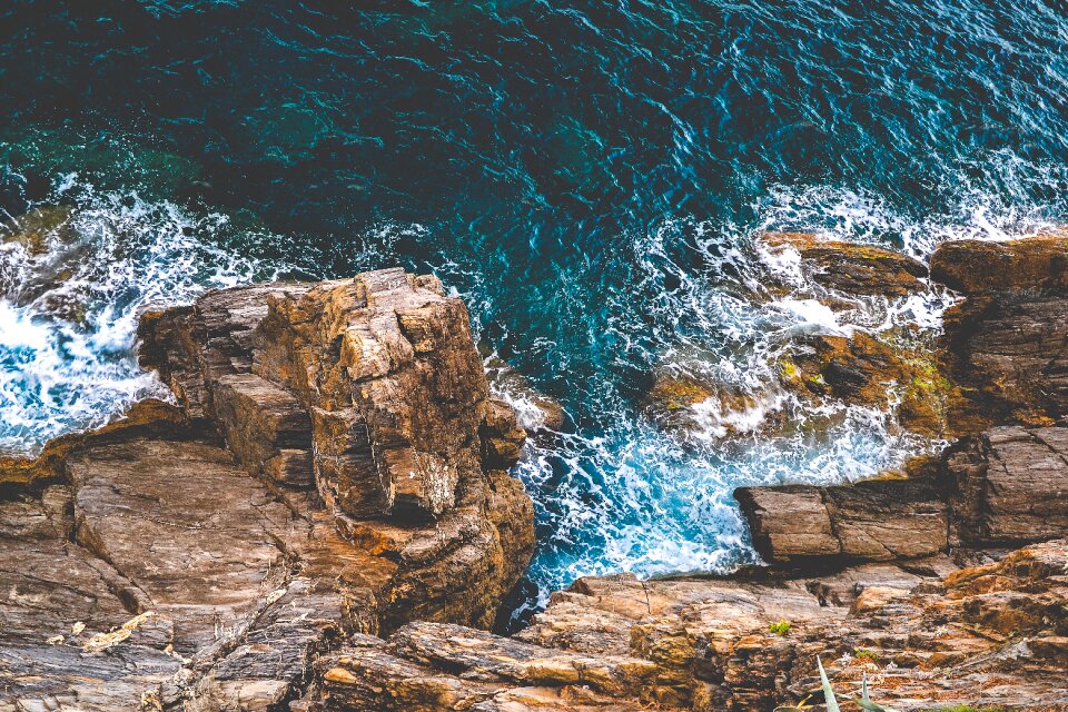 Waves nature rocks
